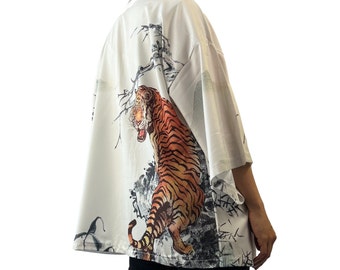 Kimono, Haori, Japanese Clothing, Kimono Jacket, Tiger Shirt, Japanese Kimono, Japanese Streetwear