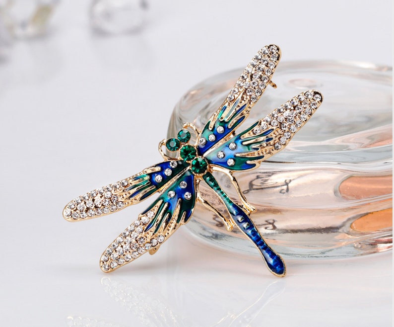 Brooches Dragonfly brooch Supply Dragonfly jewelry Enamel pin rhinestone brooch brooch DIY insect brooch Brooch pin