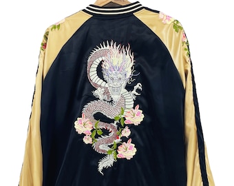 Sukajan Embroidery Souvenir Jacket, Bomber Jacket, Japanese