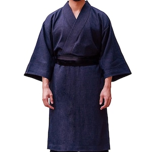 Mens Kimono / Yukata / Kimono / Japanese Kimono / Kimono Traditional / Long Kimono Blue Kimono 2