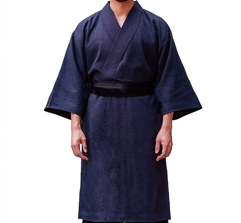 Mens Kimono / Yukata / Kimono / Japanese Kimono / Kimono Traditional / Long Kimono Blue Kimono 2