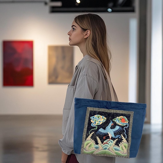 Einkaufstasche Shopper Bag Mit Reissverschluss Tote Bag, Henkeltasche Mit Taschen, Einkaufstasche Mit Reißverschluss,  Schultertasche, Einkaufstasche, Große Tote, Chinoiserie Österreich