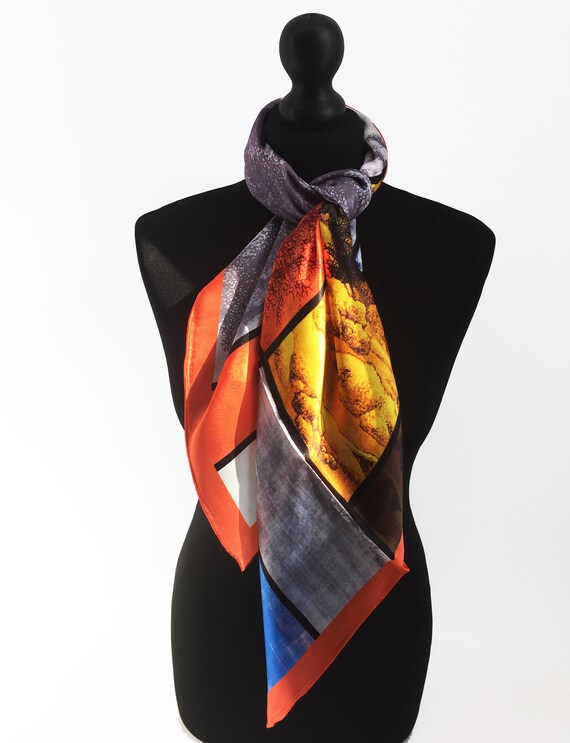 Silk Scarf, Square Silk Scarf, Luxury Silk Scarves, Gift for