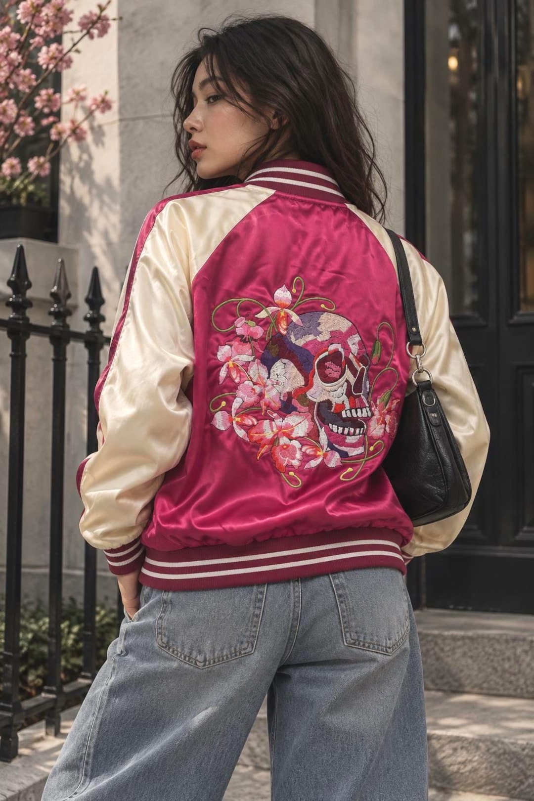 Sukajan Embroidery Souvenir Jacket, Bomber Jacket, Japanese