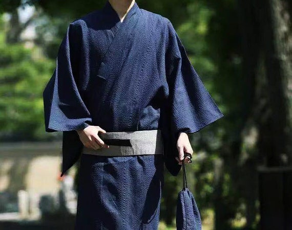 Yukata Haori-cárdigan Kimono japonés para hombre, ropa de disfraz de  Samurai, chaqueta, camisa Yukata Haori FZ2003