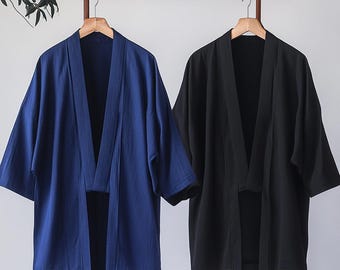 Women's Haori Vintage Summer Kimono Jacket, Black Sheer