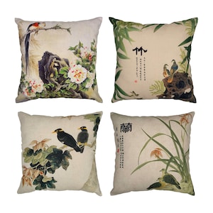 Throw Pillows, Chinoiserie, Decorative Pillows, Cushion Cover, Chinese