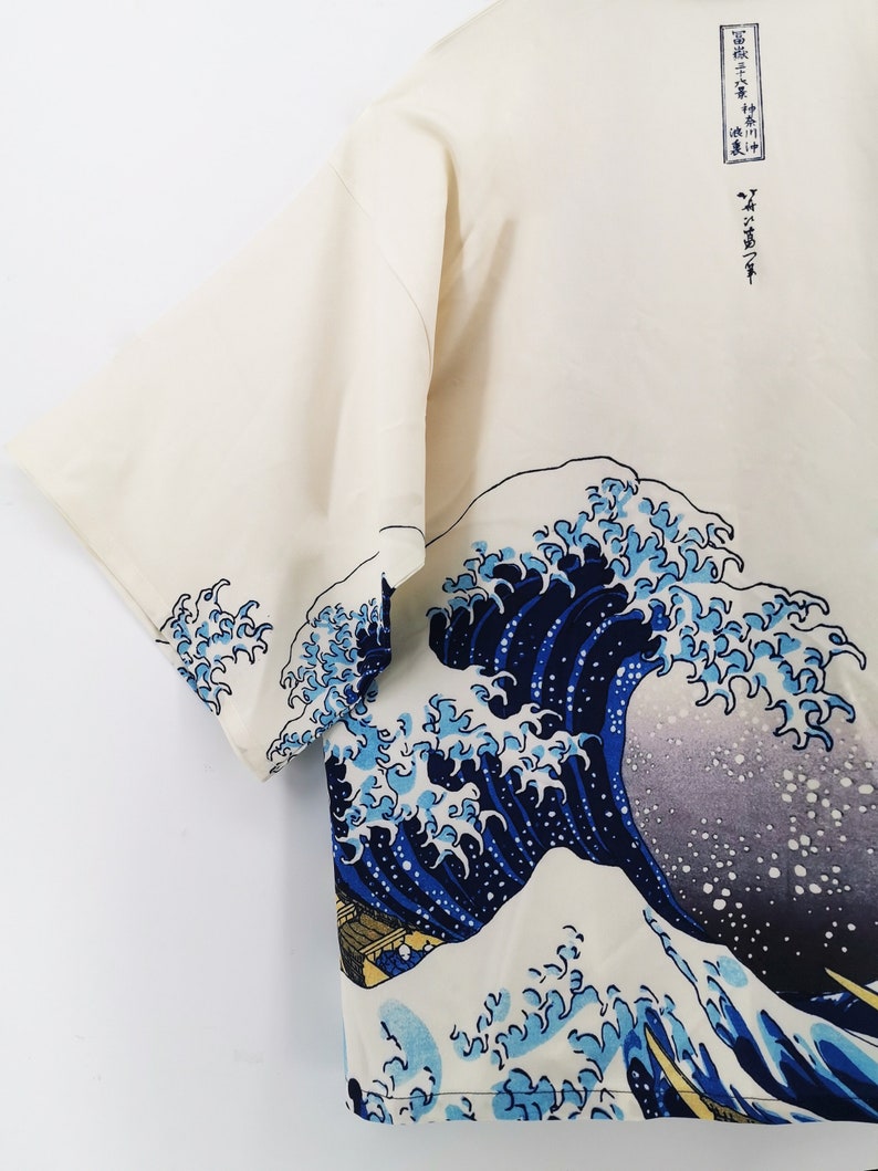 Kimono, Haori, Great Wave off Kanagawa, Japanese Clothing, Kimono Jacket, Kimono Robe, Japanese Gifts, Kimono Men image 4