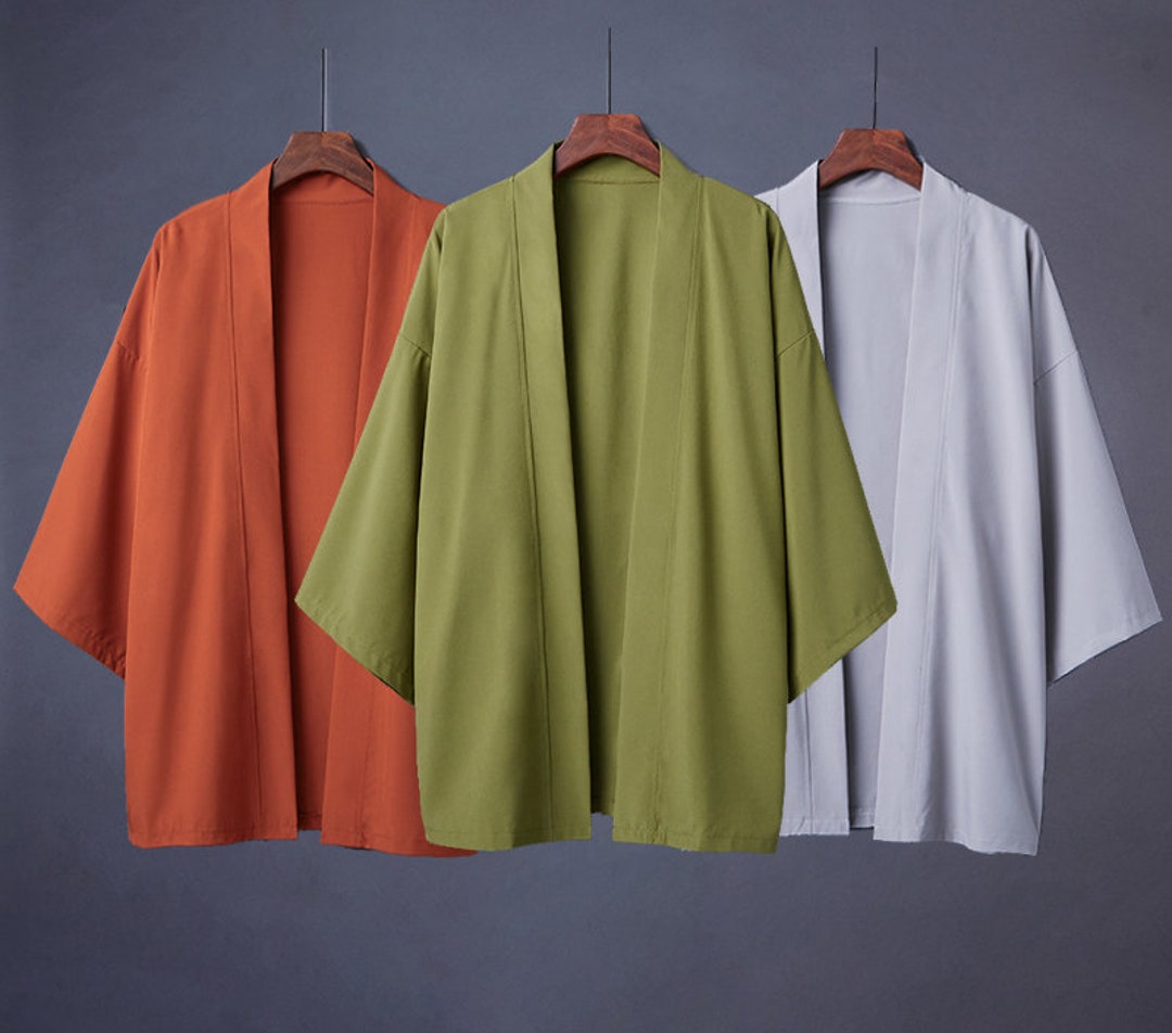 Linen Men's Haori Kimono Jacket Streetwear Japanese -  Finland