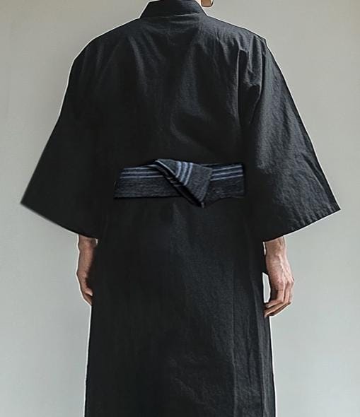 BOTCAM Kimono Set da uomo giapponese: giacche pantaloni tuta da jogging tuta sportiva aperta tuta tuta sportiva stampata stile cinese lounge set baggy set due pezzi S-4XL, Nero , S