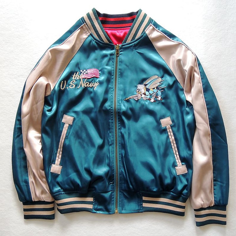 Sukajan Embroidery Souvenir Jacket Bomber Jacket Embroidered Etsy UK