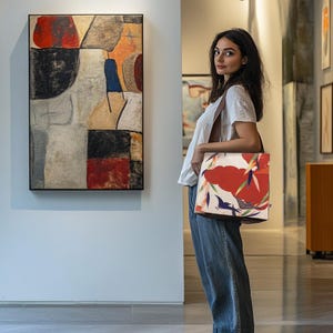Chinoiserie Tote Bag, Tote Bag Canvas, Japanese Gifts, Gifts for Her, Japanese Bag