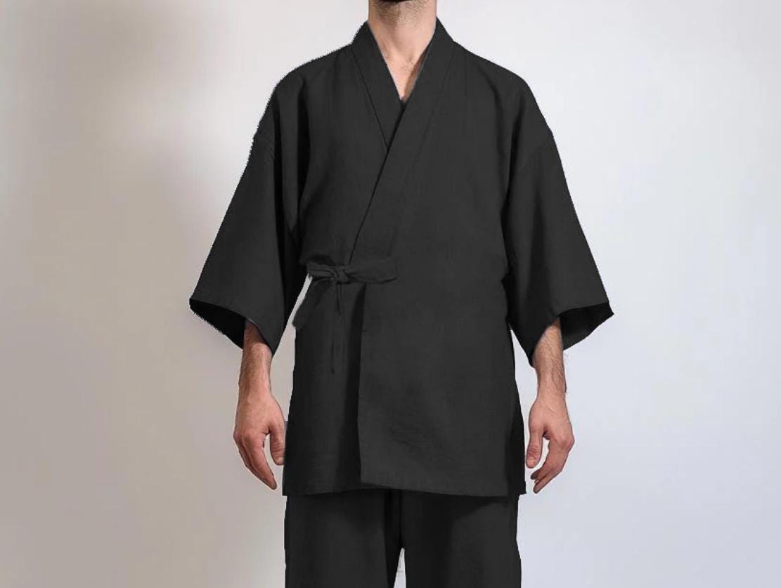 Japanese Jinbei Set | Unisex Cotton Loungewear Shorts & Kimono Top