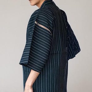 Cotton Black Kimono, Haori, Japanese Clothing, Kimono Jacket Cotton, Aesthetic Clothing, Kimono Robe, Japanese Gifts