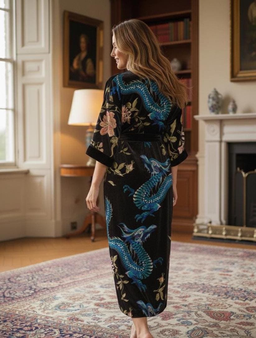 Blue Velvet Dressing Gown - Etsy