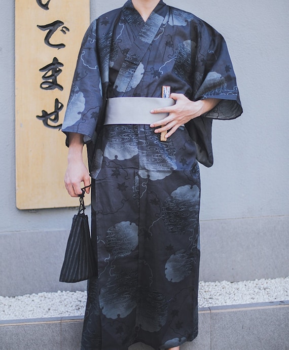 JEArtGalleryLondon Mens Kimono, Yukata, Kimono, Japanese Kimono, Cotton Kimono Robe, Kimono Traditional, Long Kimono