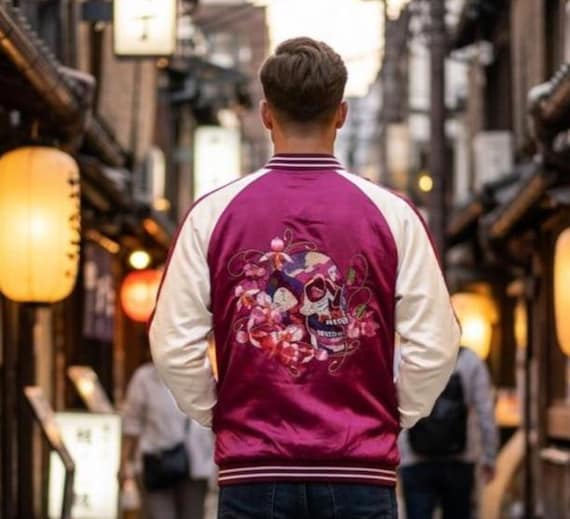 Sukajan Embroidery Souvenir Jacket, Bomber Jacket, Japanese