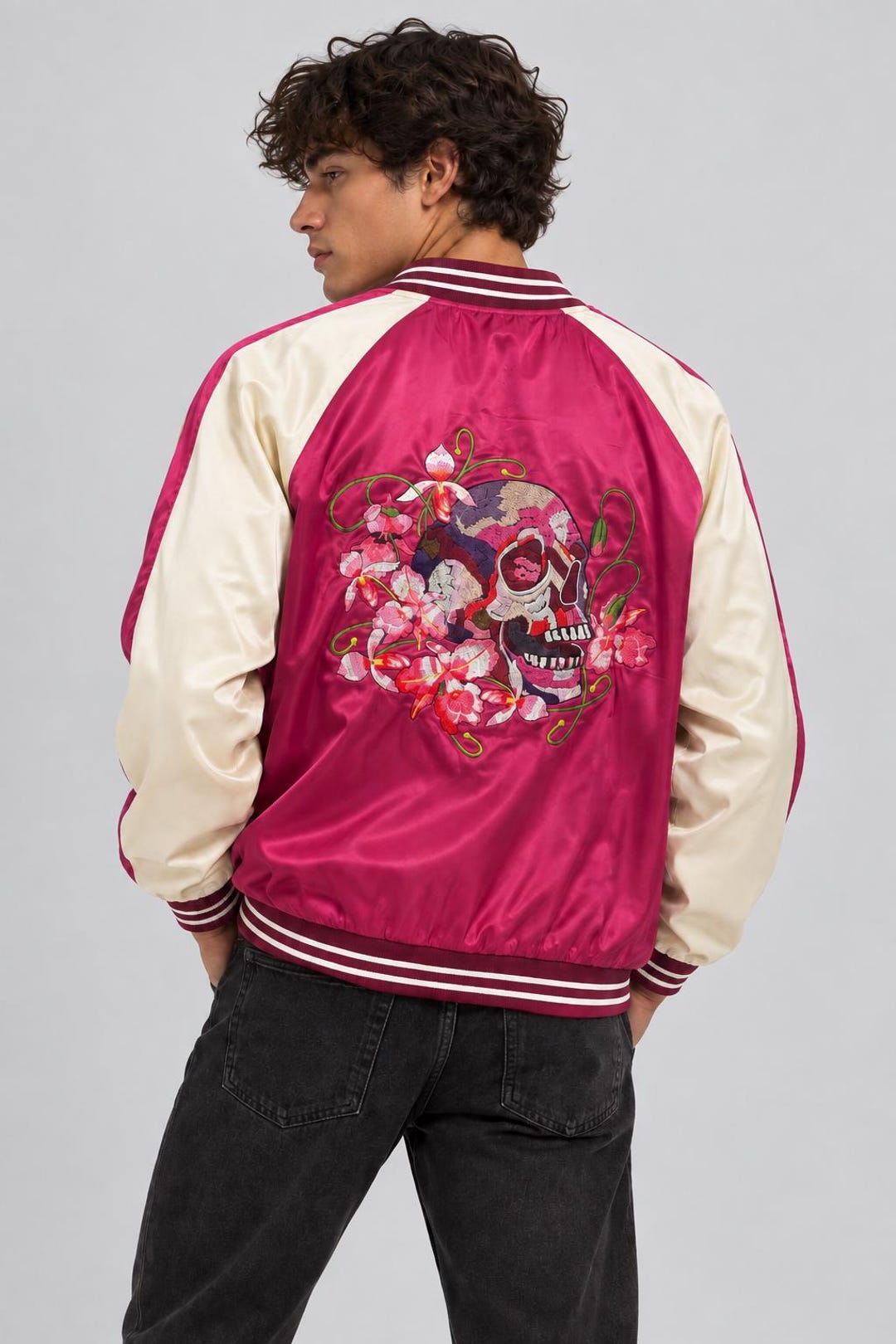 Sukajan Embroidery Souvenir Jacket, Bomber Jacket, Japanese