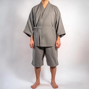 Japanese Jinbei Set | Unisex Cotton Loungewear Shorts & Kimono Top | Traditional Summer Roomwear | Casual Yukata Pajamas