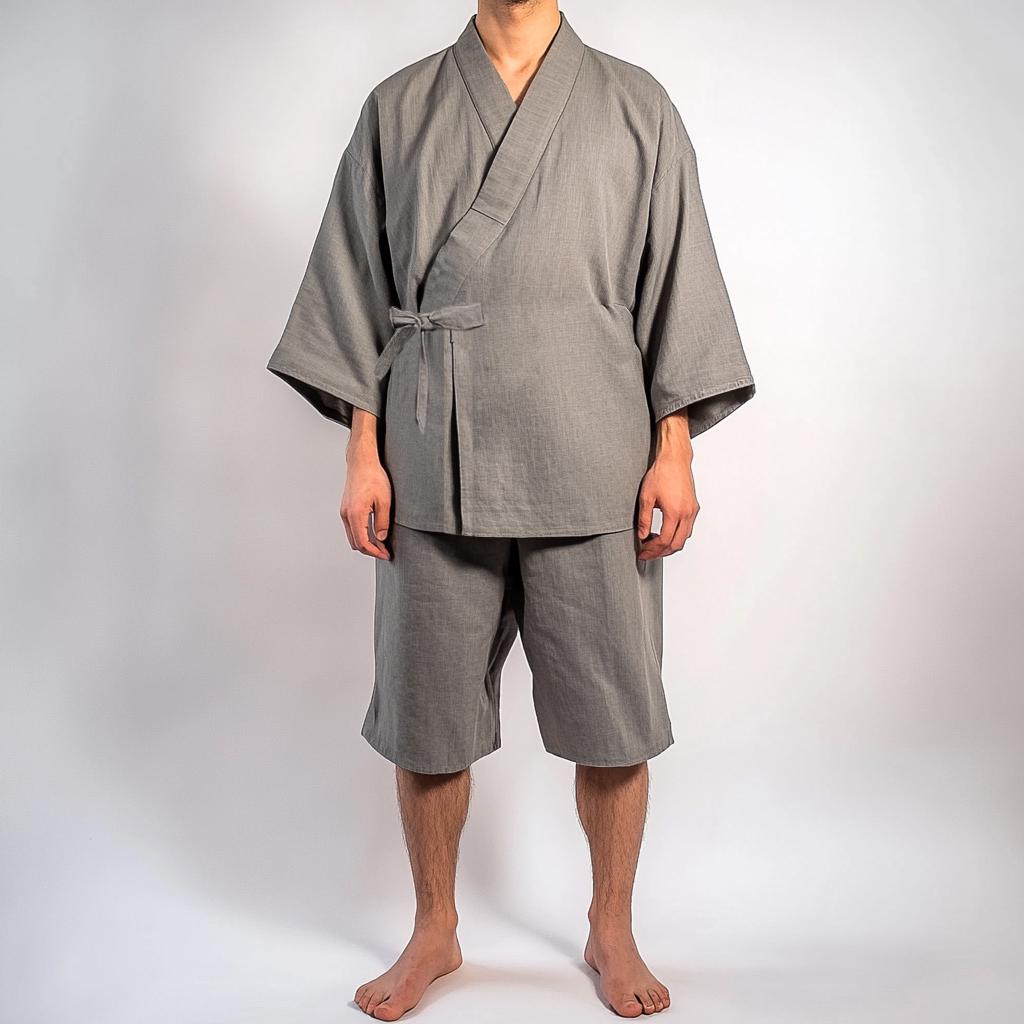 Japanese Jinbei Set | Unisex Cotton Loungewear Shorts & Kimono Top  display picture 1