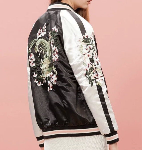 Sukajan Embroidery Souvenir Jacket Bomber Jacket Embroidered 