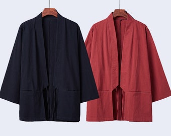 Kimono, Haori, abbigliamento giapponese, giacca kimono in cotone, abbigliamento estetico, vestaglia kimono, regali giapponesi