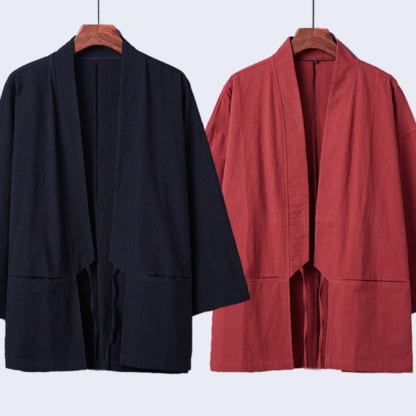 Kimono, Haori, japanische Kleidung, Kimono-Jacke aus Baumwolle, ästhetische Kleidung, Kimono-Robe, japanische Geschenke