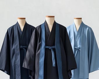 Kimono, Denim Jacket, Japanese Clothing, Japanese Streetwear, Mens Kimono, Noragi, Haori, Japanese Gifts