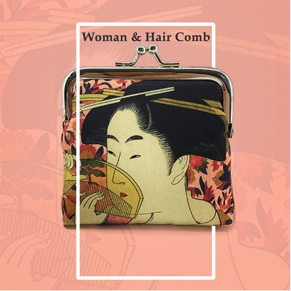 Coin purse, Kisslock purse, Japanese gifts, purse, Ukiyo-e, change purse, Japanese, pouch, unique gifts, Geisha, unusual gifts, Japanese art