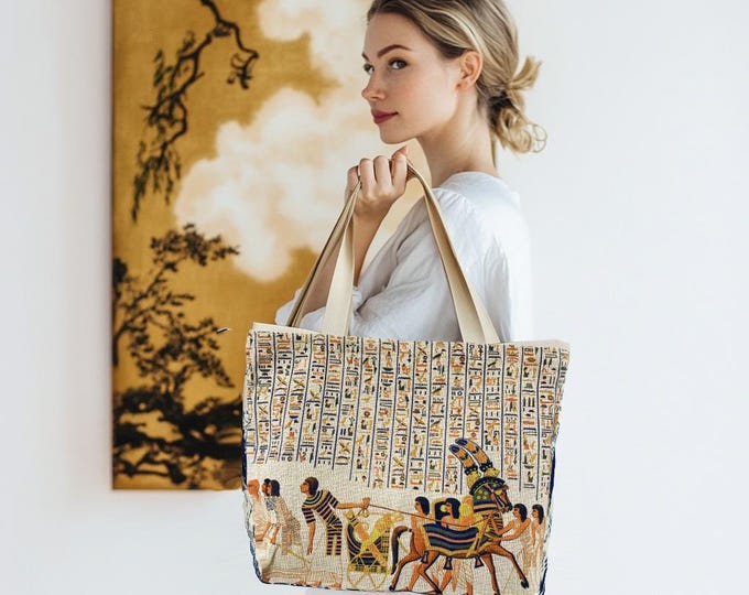 Tote Bag, Tote Bag with Pockets, Tote Bag with Zipper, Tote, Egypt, Book Tote