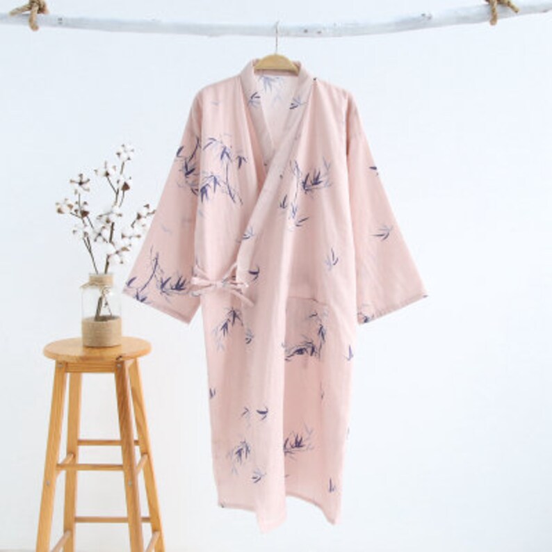 Cotton Kimono Robe / Yukata / Long Kimono Dressing Gown Etsy UK