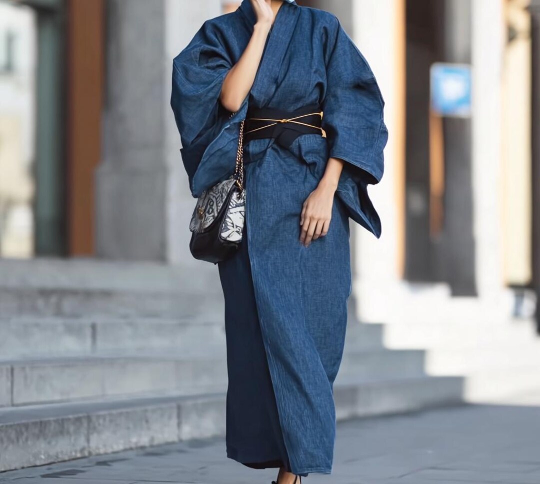 denim kimono dress Japanese Handmade Denim Kimono & Floral Street Styles w/ Fenty x Puma & VidaKush