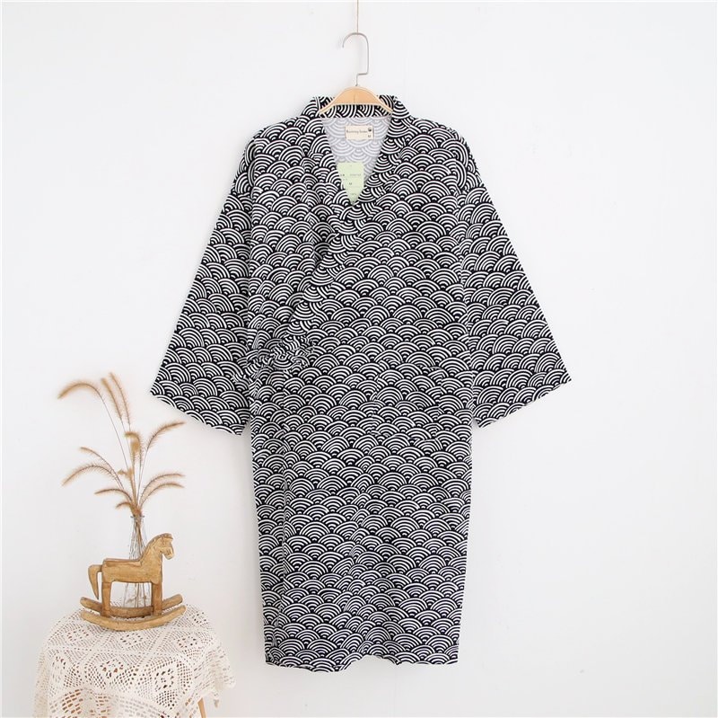 Kimono Robe/Cotton Yukata Bathrobe Japanese Mens