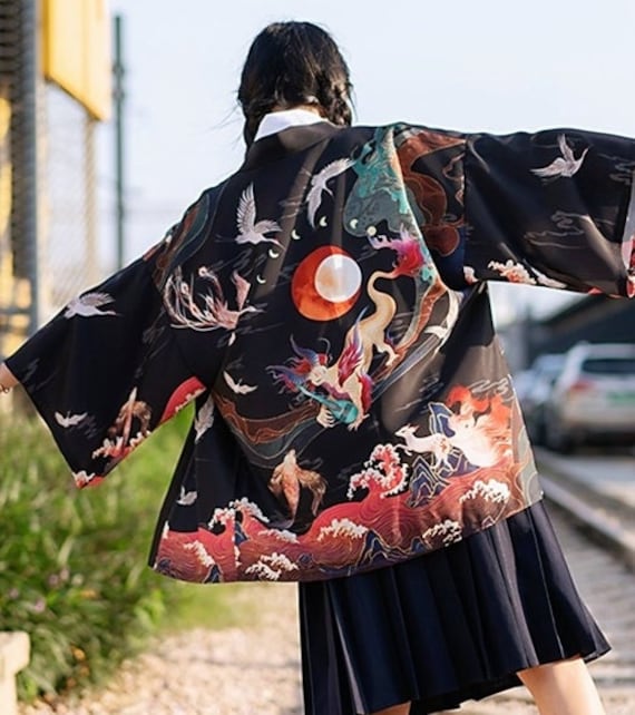 Kimono Haori Japanese Kimono Jacket Aesthetic - Etsy