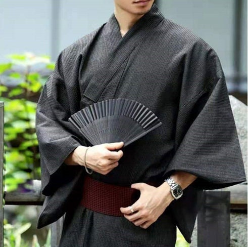 Kimono para hombre, Yukata, Kimono, Kimono japonés, Bata de kimono de  algodón, Kimono tradicional, Kimono largo -  México