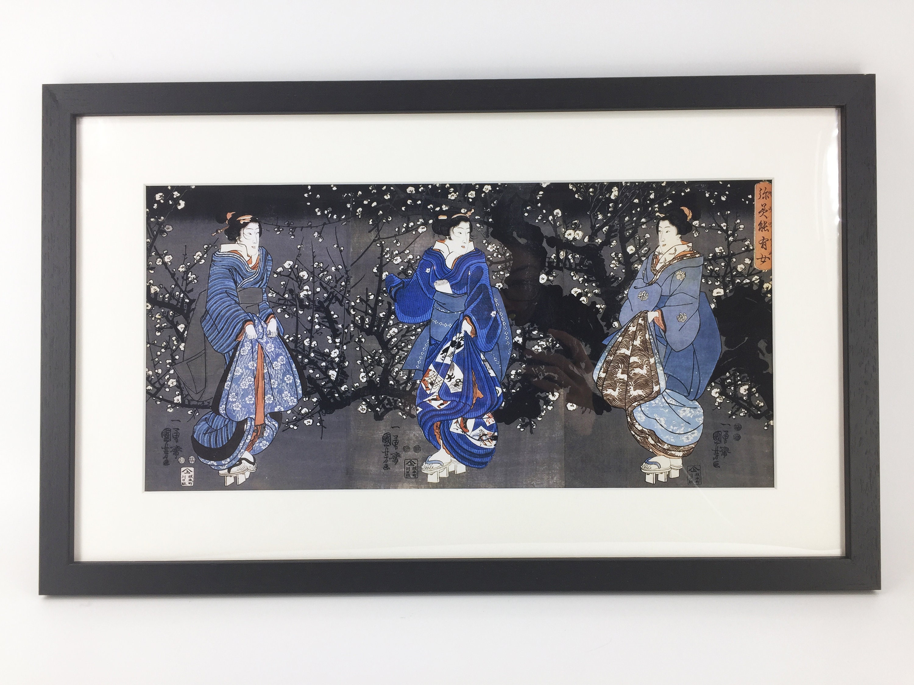 Japanese Art Japanese Painting Framed Art Geisha Wall Art Etsy UK
