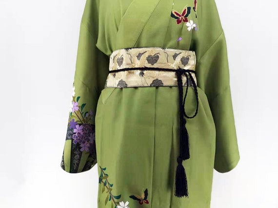 green japanese dress Lace Taisho Roman Kimono Dress - Vintage Green main image 1