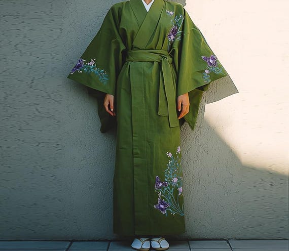 green japanese dress Jade Green Long Kimono – The Japanese Shop