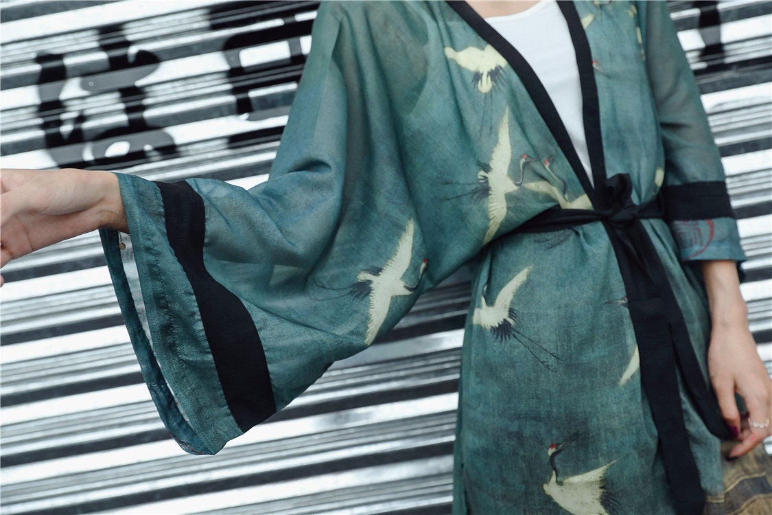 Kleding Meisjeskleding Pyjamas & Badjassen Jurken Fullprint Japanse Kimono met Floral Design Lange Robe Vest 