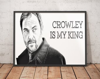 Supernatural Fandom Printable. Crowley ist mein König. Sofortiger digitaler Download. Drucken Sie mich zu Hause.