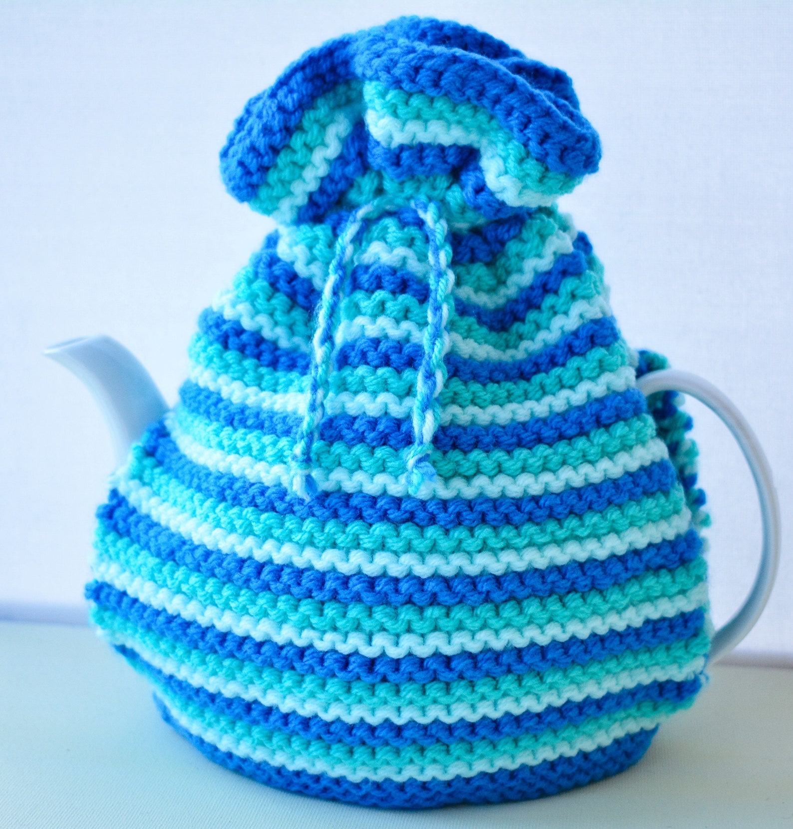 Ocean Blue Teapot Cosy Knitting Pattern Beginners Knitting Etsy UK