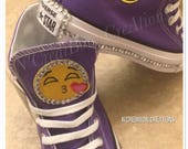 Emjoi Converse purple Converse girl Converse unisex shoes kids shoes purple shoes bedazzled shoes bling converse emjoi shoes ncredibow