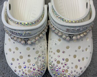 White wedding cheap crocs