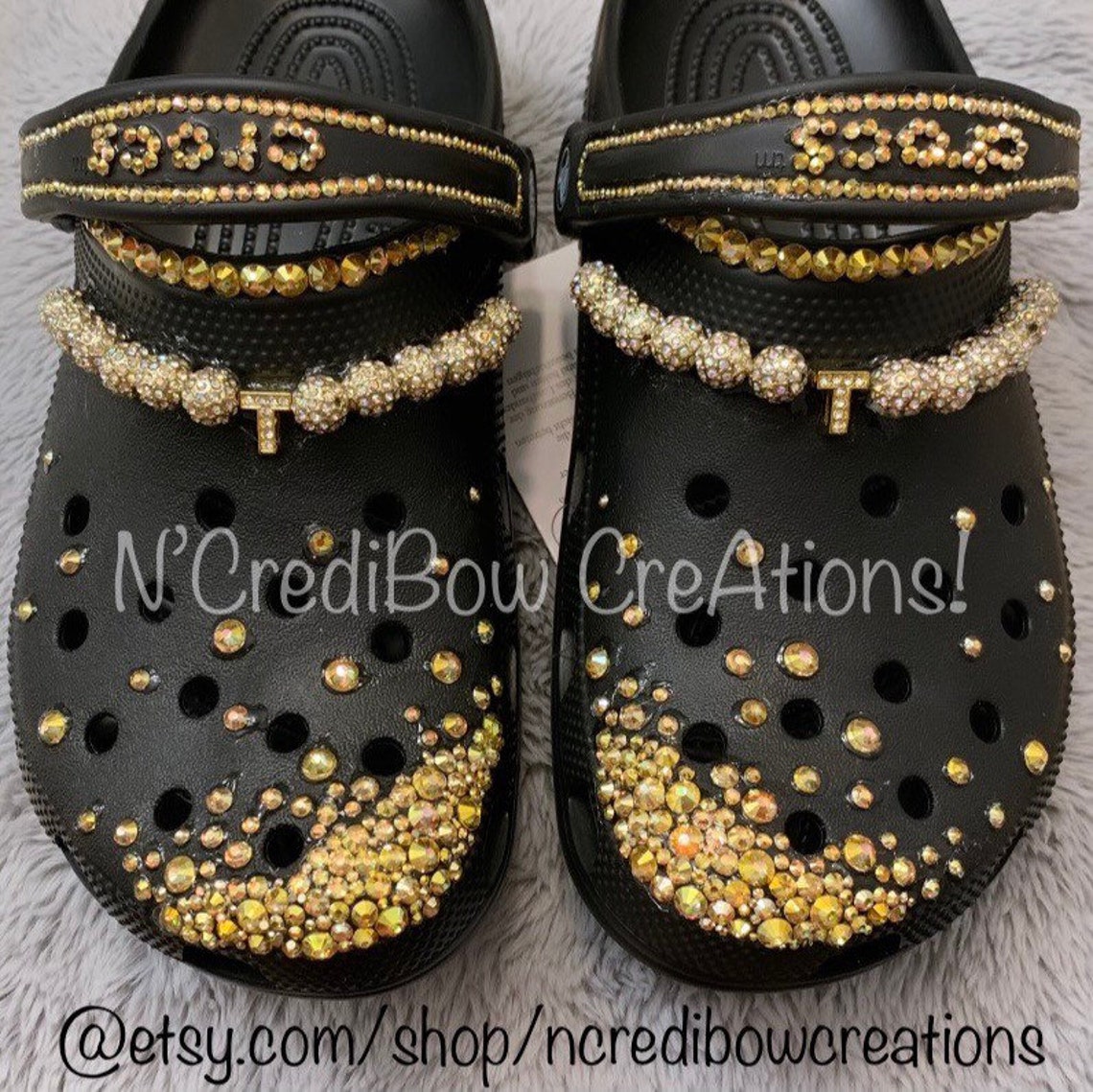 Kids black glitter crocs Clearance