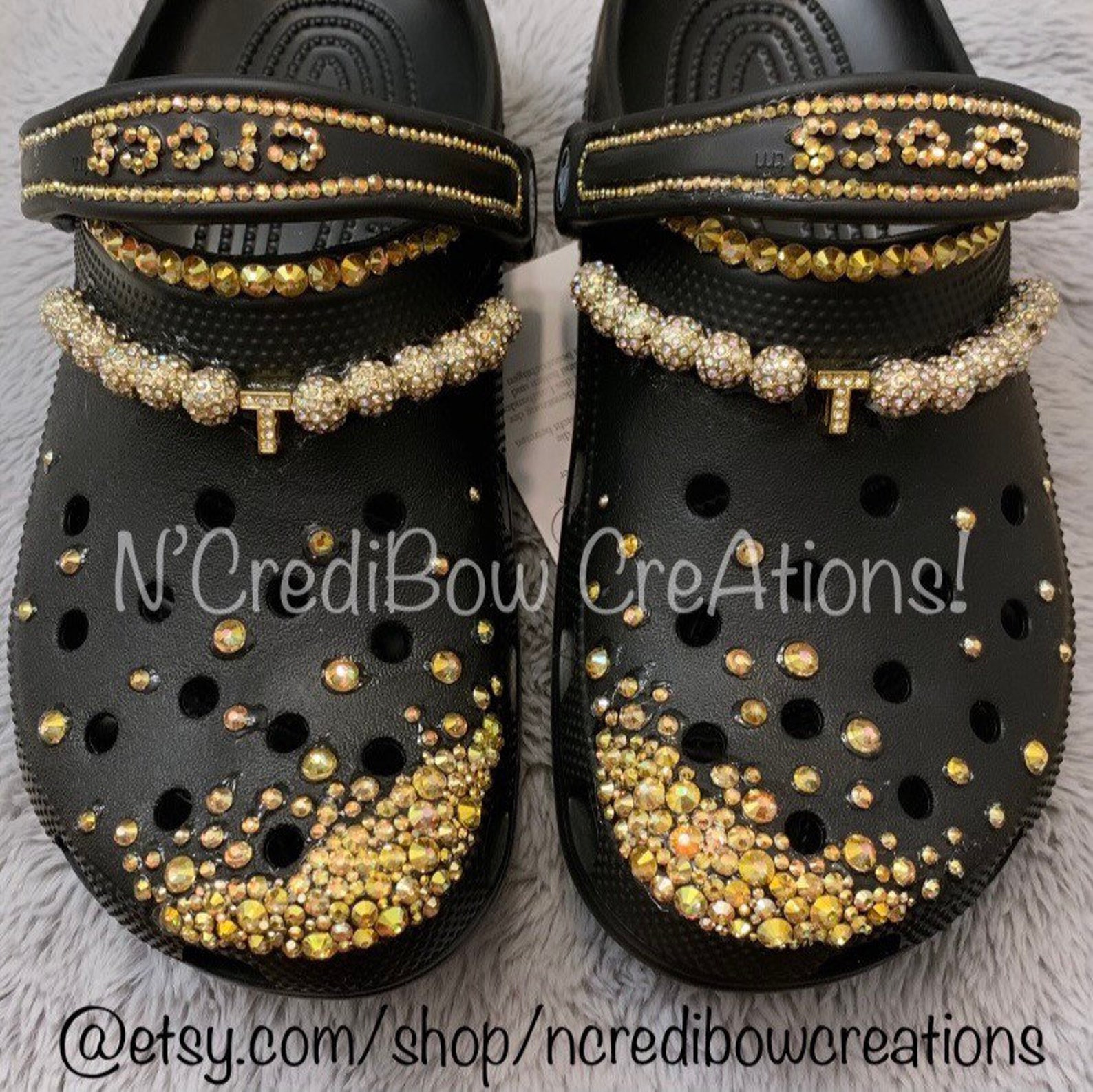GOLD Bling Crocs Black ANY COLOR Women Shoes Wedding Etsy