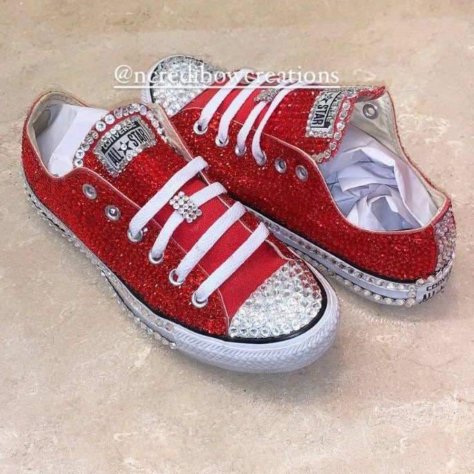 red bling sneakers