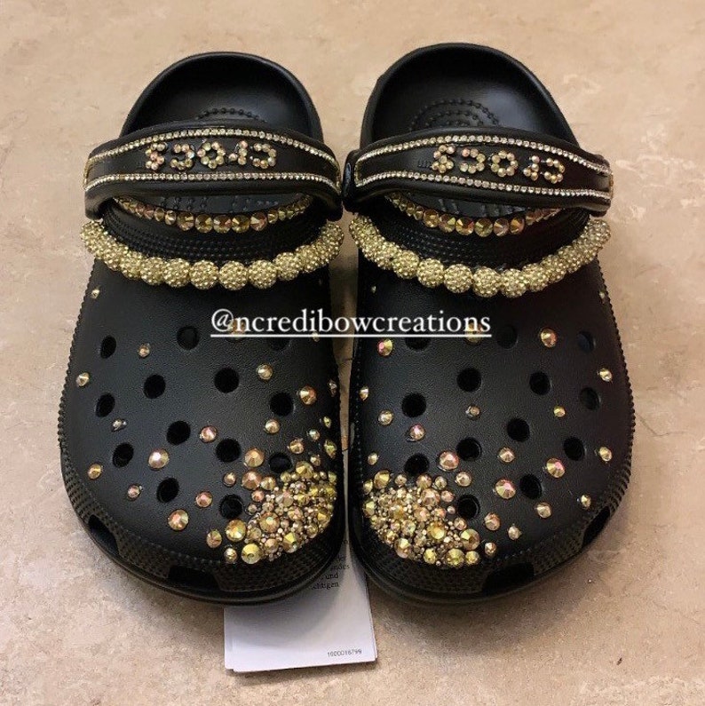 GOLD Bling Crocs Black ANY COLOR Women Shoes Wedding - Etsy