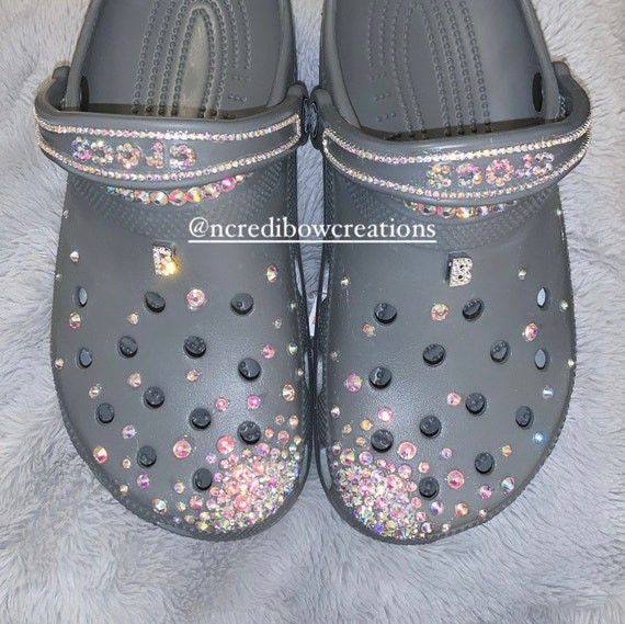 Initial MULTI Bling Crocs Bedazzled Shoes White Crocsband | Etsy