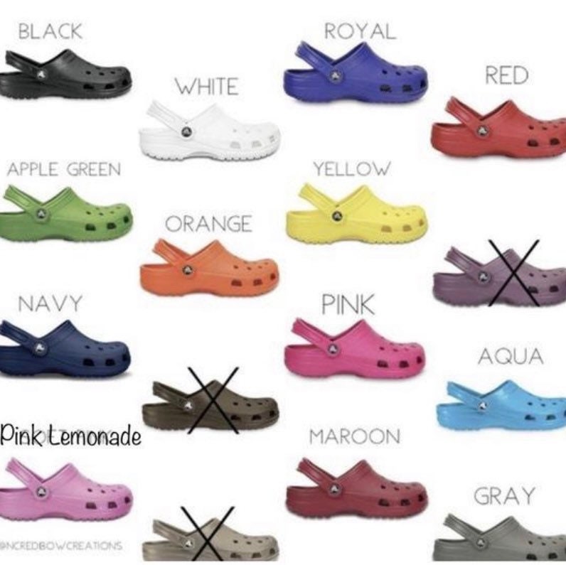 crocs with name on side
