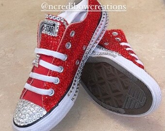 red bling sneakers